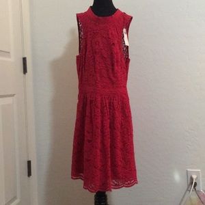 Red lace dress